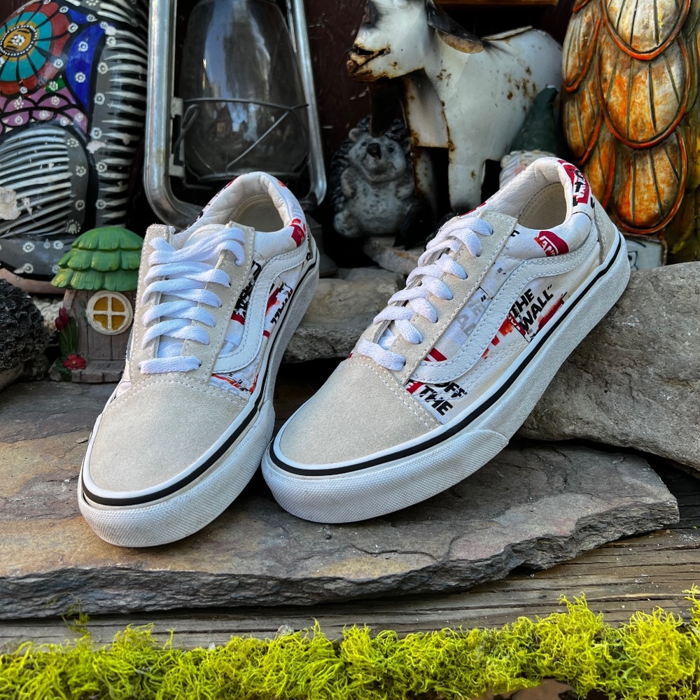 Vans Old Skool White “Off The Wall” Packing Tape